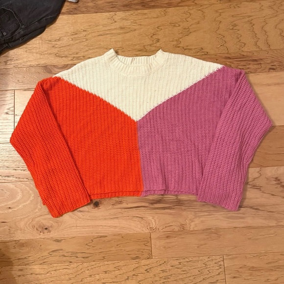 Sincerely Jules Colorblock Sweater - Red, Cream, and Purple - Picture 2 of 3